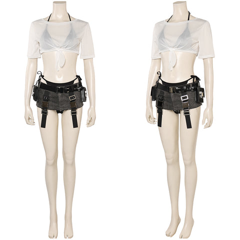Game Final Fantasy Tifa Lockhart White Set Outfits Cosplay Costume Halloween Carnival Suit