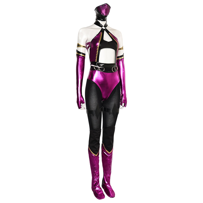 Game Mortal Kombat 9 Mileena Purple Outfits Cosplay Costume Halloween Carnival Suit