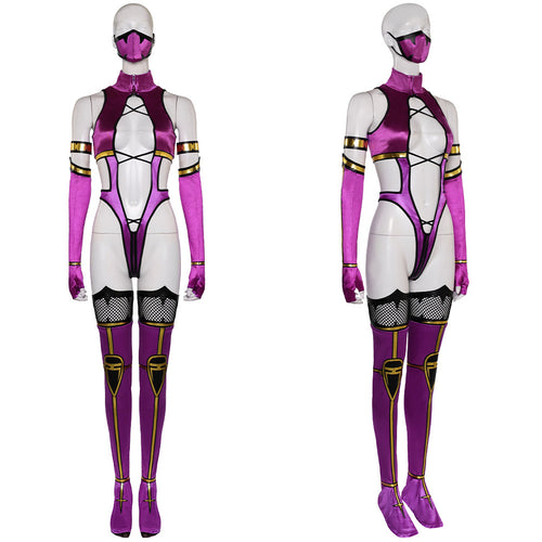 Game Mortal Kombat 9 Mileena Purple Sexy Outfits Cosplay Costume Halloween Carnival Suit