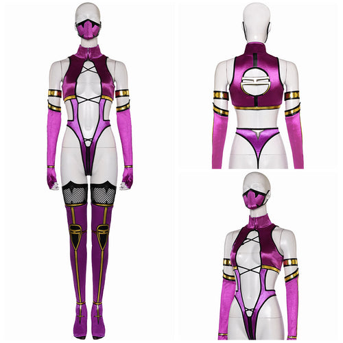 Game Mortal Kombat 9 Mileena Purple Sexy Outfits Cosplay Costume Halloween Carnival Suit