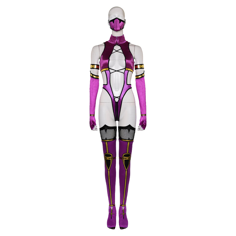 Game Mortal Kombat 9 Mileena Purple Sexy Outfits Cosplay Costume Halloween Carnival Suit