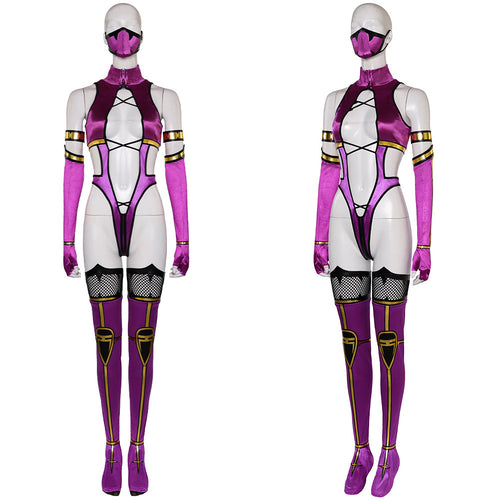 Game Mortal Kombat 9 Mileena Purple Sexy Outfits Cosplay Costume Halloween Carnival Suit