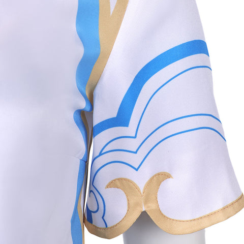 Game Street Fighter Chun Li White Cheongsam Outfits Cosplay Costume Halloween Carnival Suit