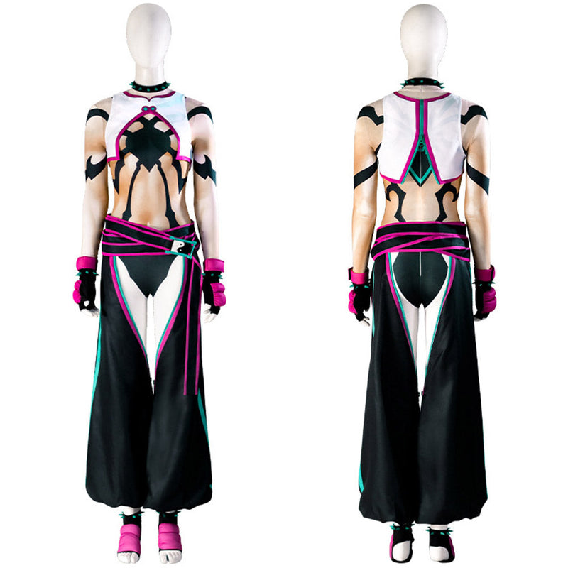 Game Street Fighter Han Juri Girls Women Jumpsuit Outfits Party Carnival Halloween Cosplay Costume