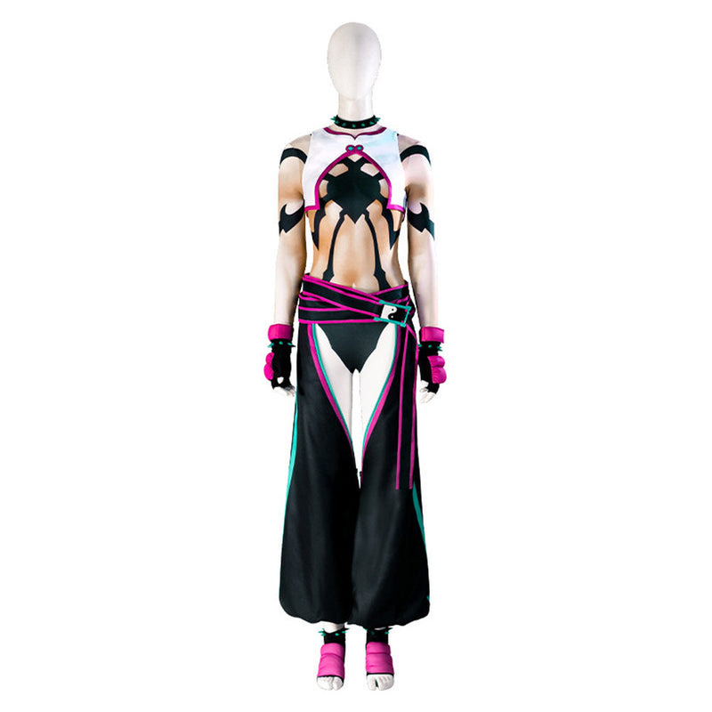 Game Street Fighter Han Juri Girls Women Jumpsuit Outfits Party Carnival Halloween Cosplay Costume