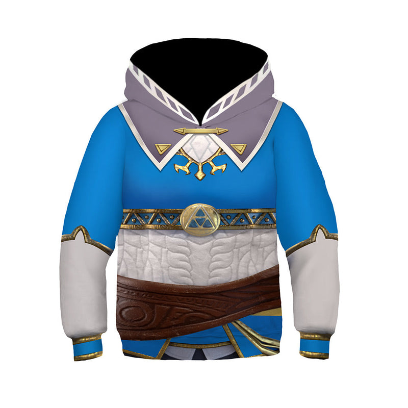 Seecosplay Game The Legend of Zelda: Tears of the Kingdom Kids Children 3D Printed Hooded Sweatshirt Halloween Cosplay Costume