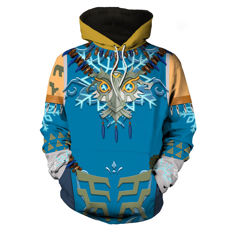 Game The Legend Of Zelda: Tears Of The Kingdom Link Cosplay Hoodie 3D Printed Hooded Casual Streetwear Pullover