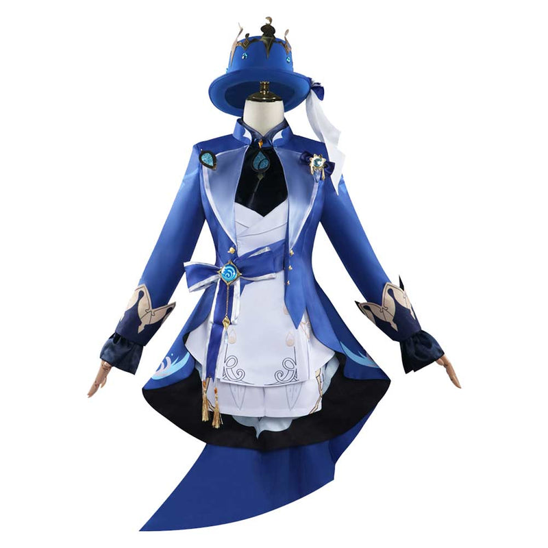 SeeCosplay Genshin Impact Game Focalors Women Blue Suit Party Carnival Halloween Cosplay Costume Female