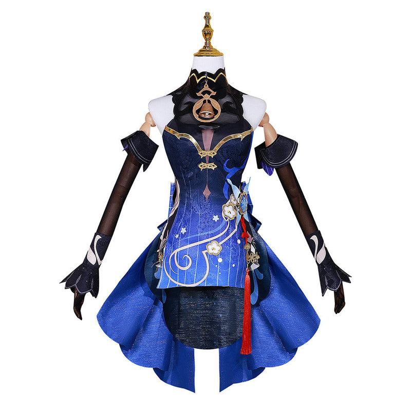 [Full In Stock] Genshin Impact: Lantern Rite Ganyu Women Blue Dress Cosplay Costume Female