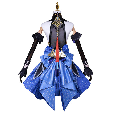 SeeCosplay Genshin Impact Game Lantern Rite Ganyu Women Blue Dress Cosplay Costume Female