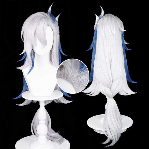 SeeCosplay Genshin Impact Game Neuvillette Cosplay Wig Heat Resistant Synthetic Hair Halloween Party Carnival Props
