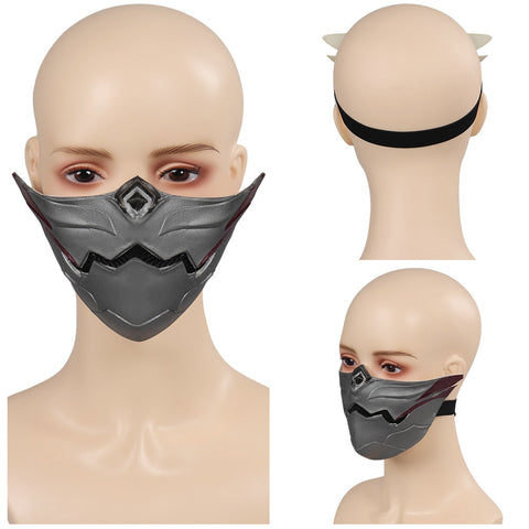 SeeCosplay Genshin Impact Kuki Shinobu Cosplay Latex Masks Helmet Masquerade Halloween Party Costume Props