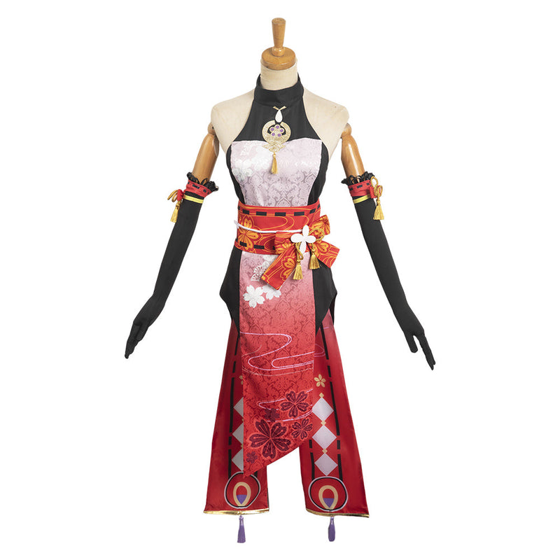 Genshin Impact Yae Miko Women Red Cheongsam Party Carnival Halloween Cosplay Costume