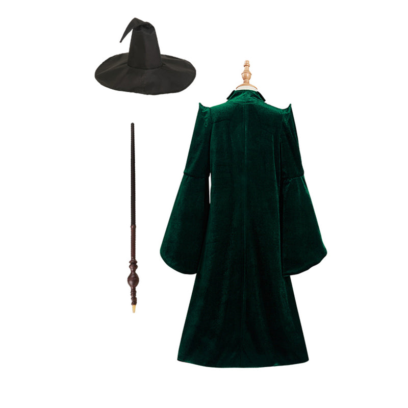 Harry Potter Professor Minerva McGonagall Kids Children Cosplay Costume Halloween Carnival Suit