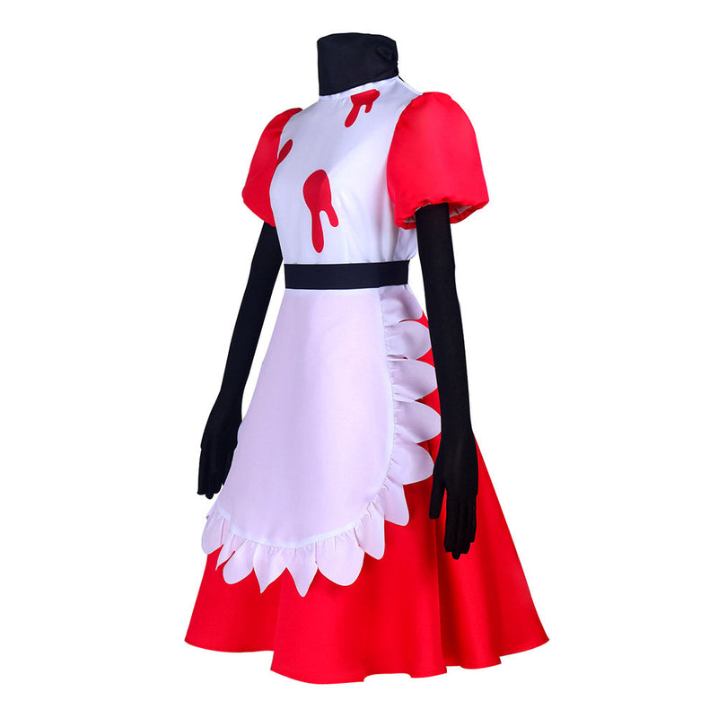 SeeCosplay Hazbin Hotel TV Niffty White And Red Dress for Carnival Halloween Cosplay Costume