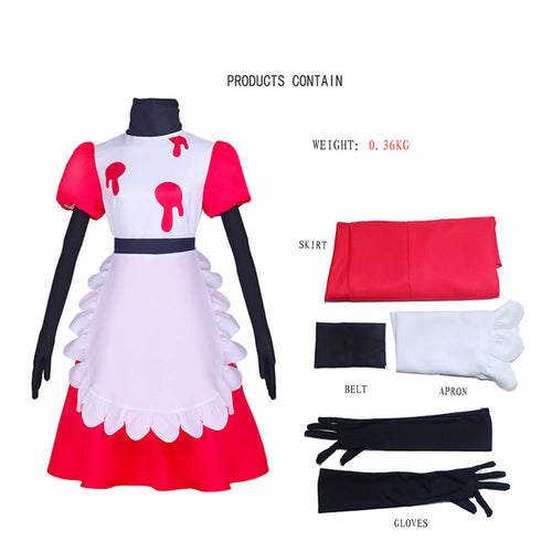 SeeCosplay Hazbin Hotel TV Niffty White And Red Dress for Carnival Halloween Cosplay Costume