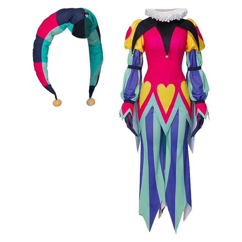 SeeCosplay Helluva Boss Fizzarolli Clown Suit With Hat TV Hazbin Hotel Costumes for Carnival Halloween Cosplay Costume