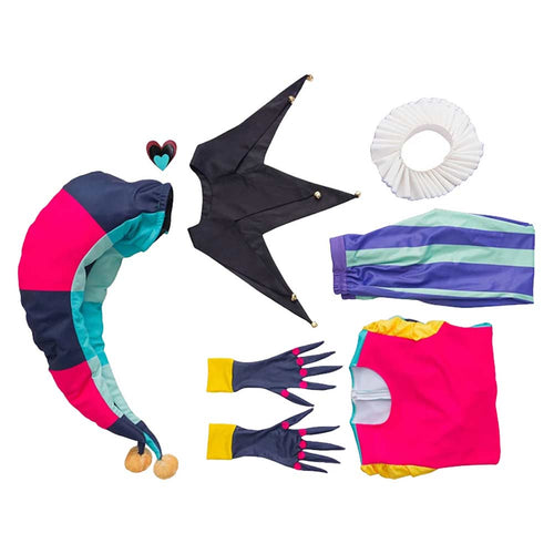 SeeCosplay Helluva Boss Fizzarolli Clown Suit With Hat TV Hazbin Hotel Costumes for Carnival Halloween Cosplay Costume