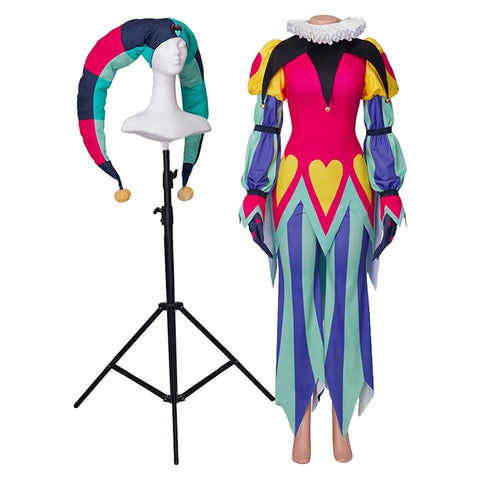 SeeCosplay Helluva Boss Fizzarolli Clown Suit With Hat TV Hazbin Hotel Costumes for Carnival Halloween Cosplay Costume