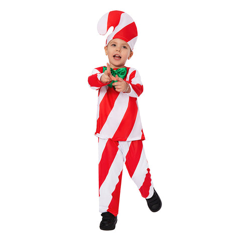 Kids  Candy Cane Cosplay Costume Christmas  Outfits Halloween Carnival Suit