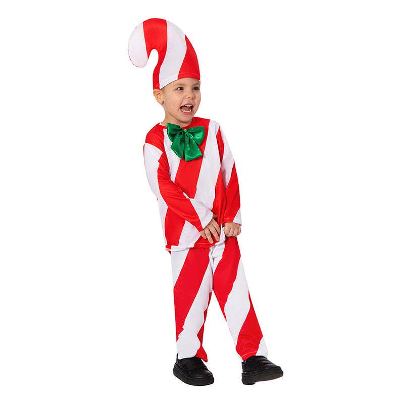 Kids  Candy Cane Cosplay Costume Christmas  Outfits Halloween Carnival Suit