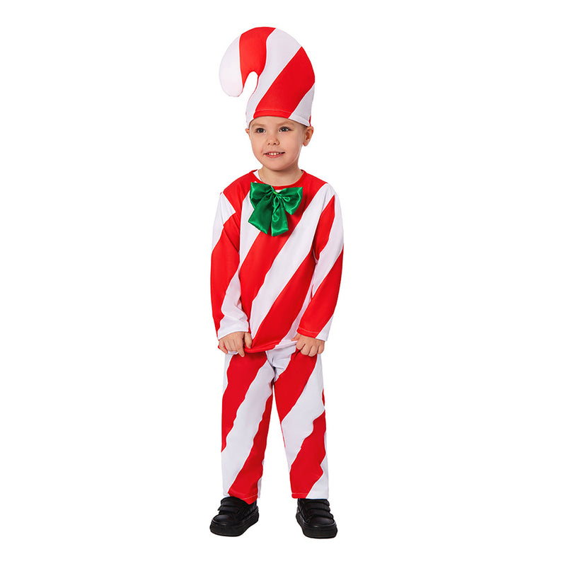 Kids  Candy Cane Cosplay Costume Christmas  Outfits Halloween Carnival Suit