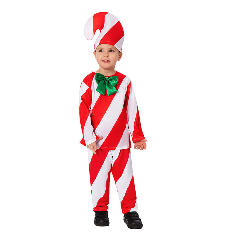 Kids  Candy Cane Cosplay Costume Christmas  Outfits Halloween Carnival Suit