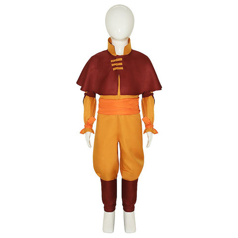 Kids Children Anime Avatar: The Last Airbender Aang Yellow Set Outfits Cosplay Costume