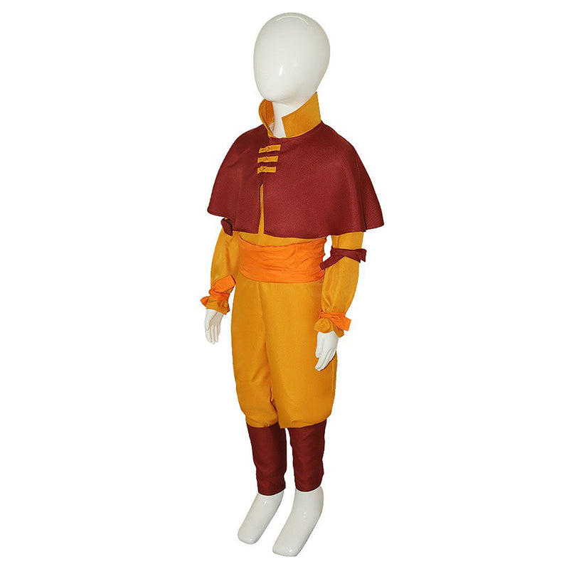 Kids Children Anime Avatar: The Last Airbender Aang Yellow Set Outfits Cosplay Costume