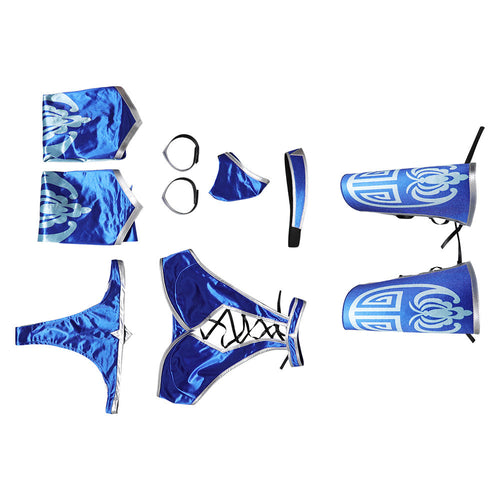 SeeCosplay Mortal Kombat 12 Game Kitana Women Blue Bikini Suit Carnival Halloween Costume