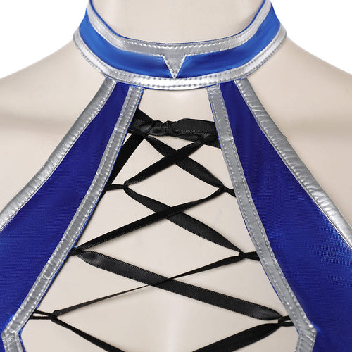 SeeCosplay Mortal Kombat 6 Game Kitana Women Blue Bikini Suit Carnival Halloween Costume