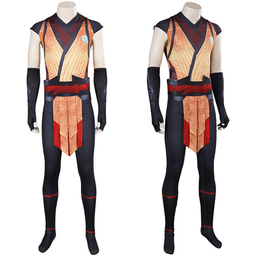 SeeCosplay Mortal Kombat Onesie Scorpion Printed Jumpsuit Carnival Halloween Costume