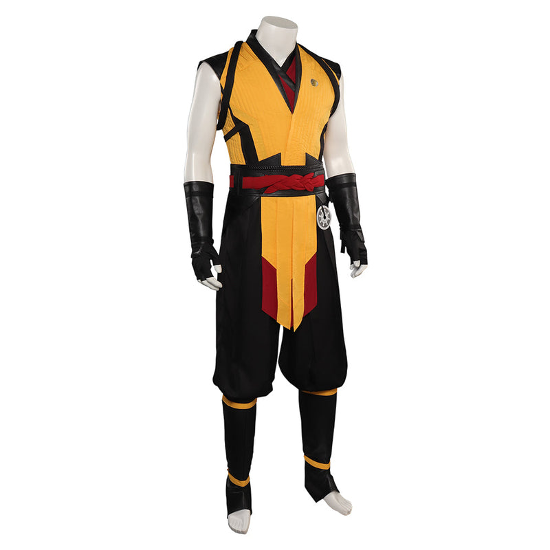 SeeCosplay Mortal Kombat Scorpion Top Pants Mask Full Costumes for Carnival Halloween Costume