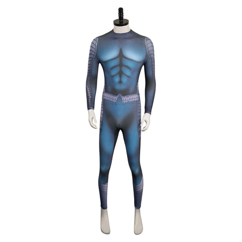 Movie Aquaman And The Lost Kingdom (2023) Arthur Curry Blue Jumpsuit Outfits Cosplay Costume Halloween Carnival Suit