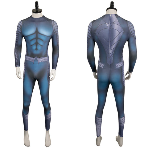 Movie Aquaman And The Lost Kingdom (2023) Arthur Curry Blue Jumpsuit Outfits Cosplay Costume Halloween Carnival Suit