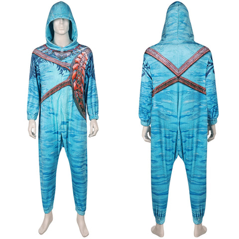 Movie Avatar: The Way Of Water Jake Blue Jumpsuit Outfits Cosplay Costume Halloween Carnival Suit