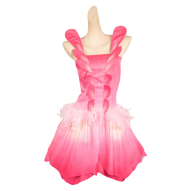 Movie BarB Pink Style: Fairytopia Elina Pink Petal Set Cosplay Costume Outfits Halloween Carnival Suit