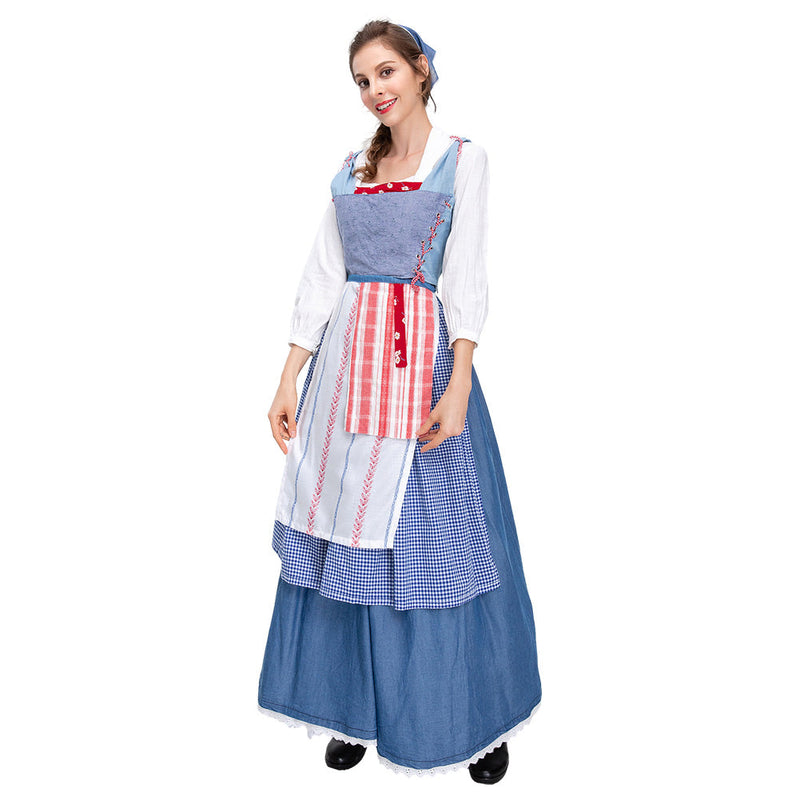 SeeCosplay Movie Belle Women Maid Dress Party Carnival Halloween Cosplay Costume Female