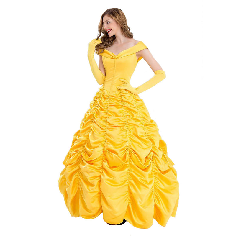 Movie Belle Yellow Women Dress Fantasia Outfits Party Carnival Halloween Cosplay Costume Female