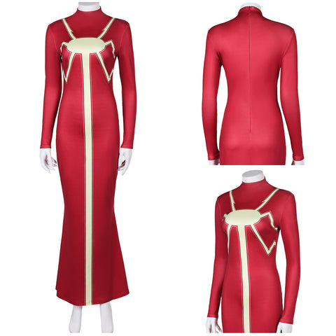 Movie Madam Web (2024) Madam Web Red Dress Cosplay Costume Outfits Halloween Carnival Suit