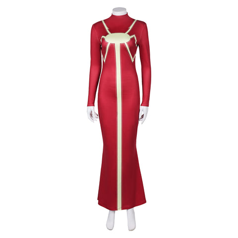 Movie Madam Web (2024) Madam Web Red Dress Cosplay Costume Outfits Halloween Carnival Suit