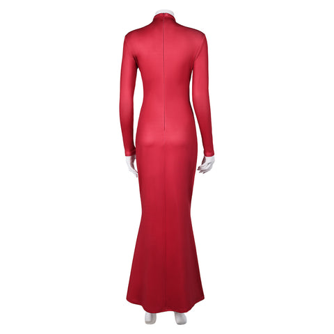 Movie Madam Web (2024) Madam Web Red Dress Cosplay Costume Outfits Halloween Carnival Suit