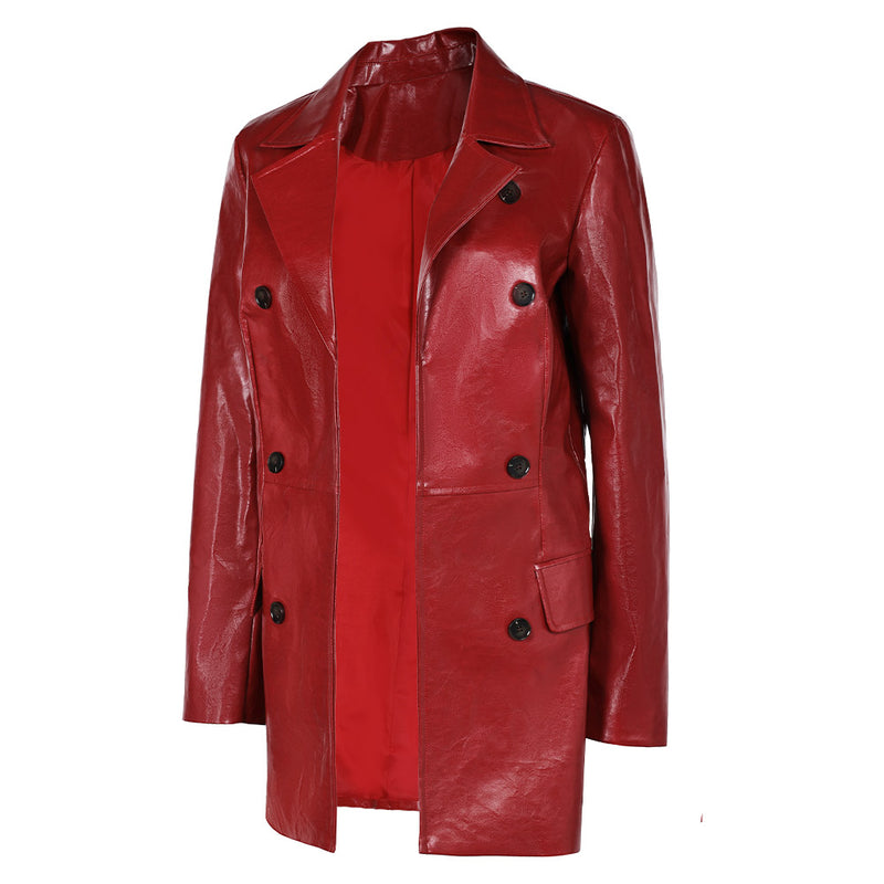 Movie Madame Web 2024 Madame Web Red Jacket Coat Outfits Cosplay Costume Halloween Carnival Suit