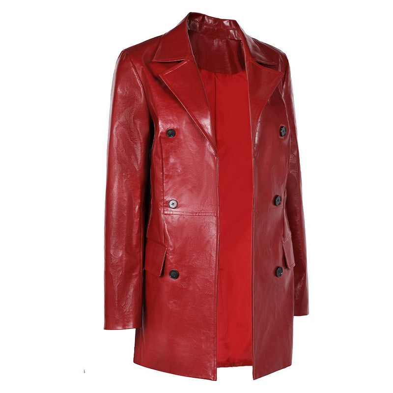 Movie Madame Web 2024 Madame Web Red Jacket Coat Outfits Cosplay Costume Halloween Carnival Suit