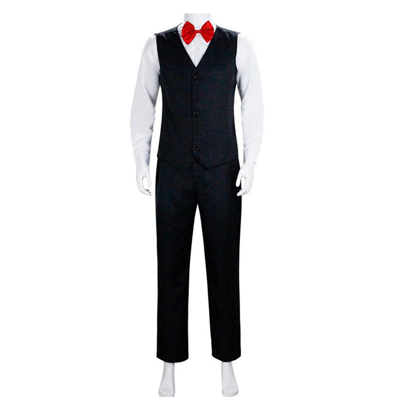 [Full In Stock] Movie Saw Jigsaw Killer John Kramer Black Suit Party Carnival Halloween Cosplay Costume