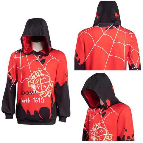 Movie Spider-Man Miles Morales Cosplay Hoodie Costume Outfits Halloween Carnival Suit