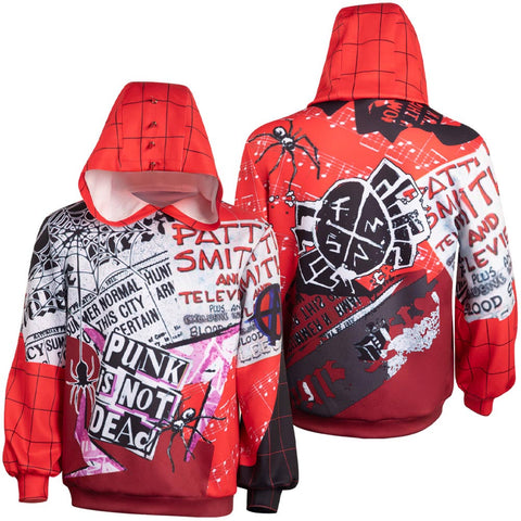 Movie Spider-Man Punk Spider-Man Hoodie Cosplay Costume Outfits Halloween Carnival Suit