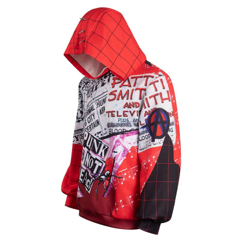 Movie Spider-Man Punk Spider-Man Hoodie Cosplay Costume Outfits Halloween Carnival Suit
