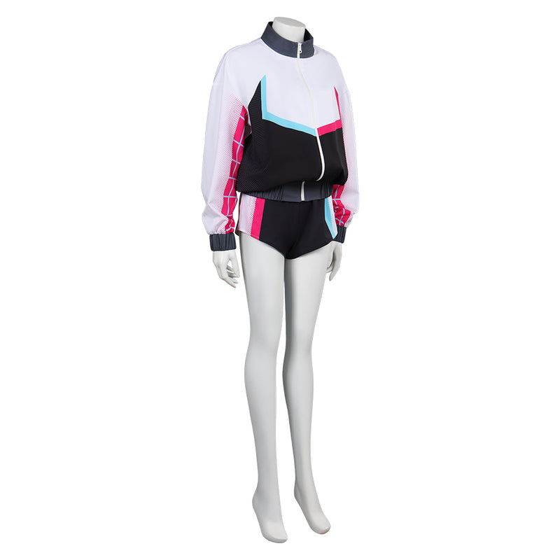 Movie Spider-Man: Across The Spider-Verse Gwen Sportswear Outfits Cosplay Costume Halloween Carnival Suit-Coshduk