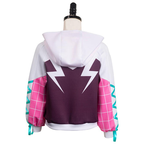 Movie Spider-Man: Across The Spider-Verse Spider-Man Gwen Hoodie Outfits Halloween Carnival Suit Cosplay Costume